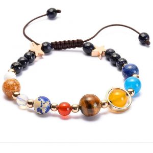 Planète Bracelet Système Solaire Univers Galaxy Bracelet Fait Main Pierre Naturelle Perle Bracelet - Neuf