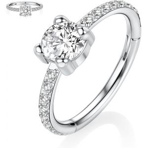 Kal-Piercings En Acier Chirurgical 316l Et Oxyde De Zirconium Pour Oreille Et Nez - Calibres 20, 18, 16, 14 - Anneaux Pour Homme Et Femme - Neuf