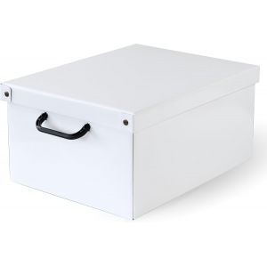 Tianyi-Boite De Rangement Avec Couvercle, Boite En Carton, Rangement Vetement, M Euble De Rangement Chambre, Bureau, Panier De Rangement, Organisateur Tiroir, Boite Cadeau, Blanc 32x42x21 Cm - Neuf