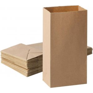 50 x sacs en papier petits, 9,5x5,5x18cm marron sacs-cadeaux sacs, de force résistants à l'huile, pain au beurre, couteaux, manteaux pour fête mariage - Neuf