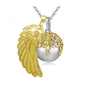 Bola De Grossesse Double Pendentif Aile D'ange Boule Avec Abeille 3d - Neuf