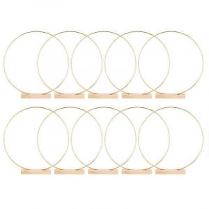 10 Paquet De 10 Pouces En M&eacute;tal Cerceau Floral Couronne Centre De Table D&eacute;corations Avec Des Supports De Place Pour Le Bricolage Nous - Neuf