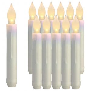 12pcs Led &Eacute;lectronique Lumi&egrave;res De Bougie Longue Perche Lumi&egrave;res De Bougie Sans Flamme C&ocirc;ne De D&eacute;coration De No&euml;l Lumi&egrave;res De Bougie - Neuf