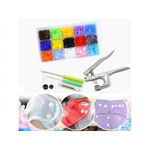 Kit De 150 Boutons-Pression En Plastique &Agrave; Monter Soi-M&ecirc;me, Avec Pince Et Outils. - Neuf