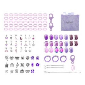 Kit De 113 Pi&egrave;ces Violet Pour La Fabrication De Bracelets Et Colliers Diy Pour Filles - Neuf