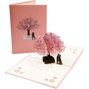 CHECARZHN--NO1-Carte Pour La Saint-Valentin, Carte Anniversaire Marriage, Carte De Voeux 3D Pop Up, Carte Mariage 3D Avec Enveloppe Carte Sakura Couple Romantique Pour Saint-Valentin Anniversaire Noë - Neuf
