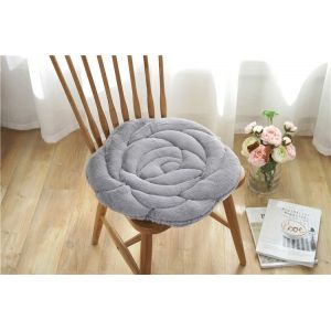(Gris)45x45cm Coussin rond de coussin de chaise d'étudiant en peluche épaissi - Neuf