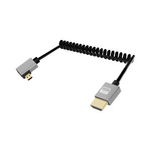 ERYI-Câble Enroulé 4K Micro Hdmi Vers Hdmi 2.2Ft, Câble Hdmi Vers Micro Hdmi Spiralé À Ressort, Câble Court 2,0 4K@120Hz 18Gbps Pour Appareil Photo/Caméscope/Hdtv/Tablette (Gauche) - Neuf