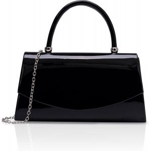 TZF-Pochettes et Clutches Femme Pailleté Sergé, Sac a Main Femme Argentée avec Chaîne - Neuf