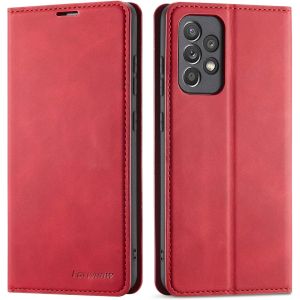 SJZG-Coque Pour Samsung Galaxy A72 5G, Housse En Cuir Premium Pu Portefeuille Etui, [Fentes Pour Cartes] [Fermoir Magn&eacute;tique] [Stand Fonction] Flip Coque Pour Samsung Galaxy A72 5G - Rouge - Neuf