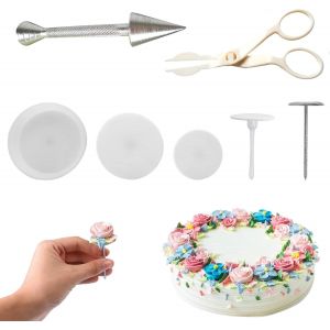 Kal-Clou &Agrave; Fleur, Kit D'outils De D&eacute;coration De G&acirc;teau De Clous De Fleurs Avec Distributeur De Gla&ccedil;age De G&acirc;teau De Fleur Lifter Pour La D&eacute;coration De Fleurs De Gla&ccedil;age (7 Pi&egrave;ces) - Neuf