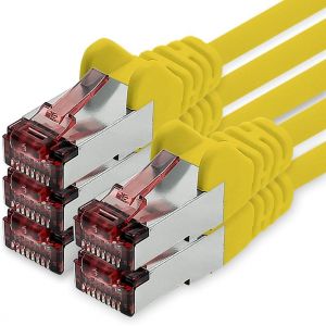 KAL-Câble Réseau Cat.6 3,0 M Jaune - 5 X Câble Ethernet Lankabel Cat6 Câble Réseau Lan Sftp Pimf Patch Cable 1000 Mbit S - Neuf
