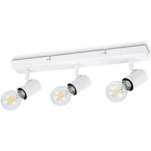 Gerg-Plafonnier 3 Spots Orientable, Spot Plafonnier Led Blanc, Plafonnier Spot E27 60 Watt Max, Spot De Plafond Blanc Moderne Pour Chambre Cuisine Salon Couloir - Neuf