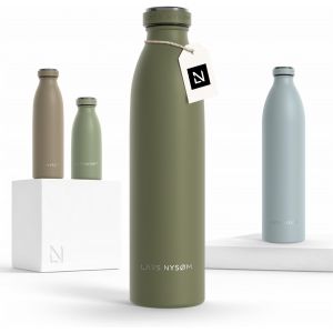 Gourde Inox 750ml | 0.75l Bouteille D'eau Isol&eacute;e | Gourde &Eacute;tanche Pour Le Sport, La Bicyclette, Les Enfants (Taupe Brown, 750ml) - Neuf