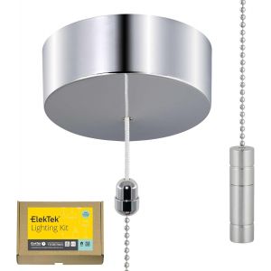 CHECARZHN--NO1-Kit Interrupteur À Tirette Chromé Avec Chaîne Et Connecteur, Cylindre - Neuf