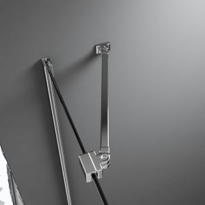 Stabilisateur de douche 50 cm argenté,réglable pour épaisseur de verre de 5 à 8 mm pour paroi de douche,cabine de douche,paroi latérale fixe,barre de stabilisation,angle flexible,montage mural - Neuf