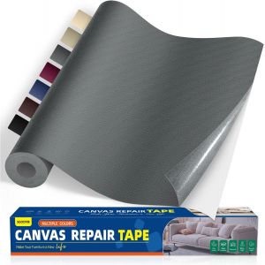 Tissu Autocollant Reparation Gris Foncé,40x100cm Imperméable Patch De Réparation En Tissu De Toile,Patch Autocollant En Toile Pour Tentes,Bâches De Bateau,Canapés,Chaises - Neuf