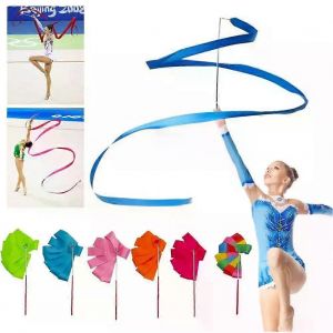 2M / 4M Color&eacute; Rythmique Gymnastique Ruban Danse Ruban Rythmique Art Gymnastique Ballet Banderole Twirling Rod Stick Training - Neuf