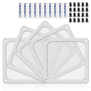 Filtre Poussi&egrave;re 140mm Magn&eacute;tique Filtre Ventilateur en Maille Grille de Protection pour Bo&icirc;tier d'Ordinateur Dissipateur Refroidisseur (NYLON, 140 * 140mm, 5 Pi&egrave;ces, Blanc) - Neuf