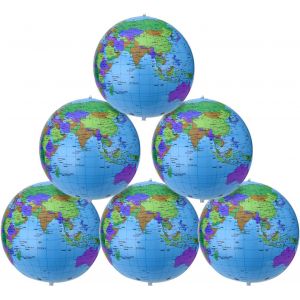 Globe terrestre gonflable de 40 cm, ballon de plage gonflable pour jeux éducatifs sur la plage, coloré (6 pièces) - Neuf