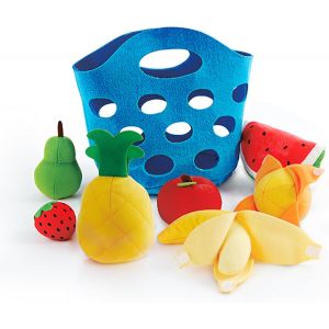 Panier Fruits Jouet En Feutrine-Jeu D'Imitation Enfant Dès 18 Mois-Accessoires Dinette-Panier,Ananas,Banane,Fraise,Pastèque,Pomme,Poire&Orange-Accessoire Cuisine Enfant - Neuf