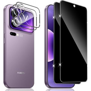 JGD-2 Pi&egrave;ces Protection Verre Tremp&eacute; pour Xiaomi Mi 17 Pro Ecran Anti Espion Vitre + 2 Pi&egrave;ces Protection Camera, Couverture Compl&egrave;te Protection &eacute;cran, Anti-Espion 9H Sans Bulles - Neuf