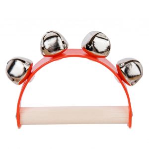 Jouet Grelot En Bois Avec Poignee Ergonomique, Couleur Vive, Jouet Musical Pour Enfants, Education Precoce, Rouge - Neuf