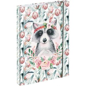 ERYI-Boîte De Classement Pour Cartable A4, Chemise Pour Enfants Avec Élastique Et Rabat Intérieur, Classeur Avec Élastique Pour Fille (Raton Laveur) - Neuf