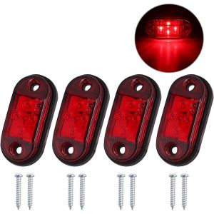 Feux Latéraux 4x4 Led, Feux De Gabarit Avant Et Arrière, Étanches, Universels, 12 V/24 V, Pour Remorque, Fourgon, Caravane, Camion, Bus, Rouge - Neuf