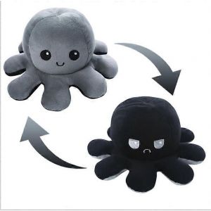 Peluche geante reversible en forme de pieuvre, 20 cm, 30 cm, 40 cm, ideale pour les enfants, ideale pour les enfants de 1 a 6 ans. - Neuf