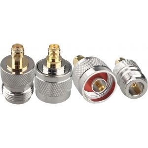 LETNERNY-4Pcs Adaptateur Sma &Agrave; Type N Sma Femelle &Agrave; N Femelle Sma Femelle &Agrave; N Male Sma Male &Agrave; N Male Sma Male &Agrave; N Femelle Connecteur Rf Coaxial Convertisseur Pour Extension D'Antenne Wi-Fi Cable - Neuf