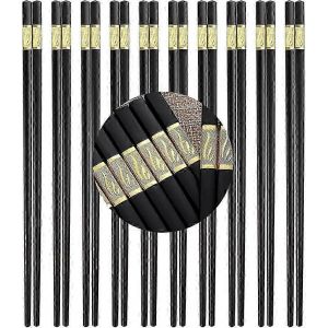 10 Paires De Baguettes R&eacute;utilisables,Almi Gold &Agrave; Trois Feuilles Baguettes En Fibre De Verre Pour Lave-Vaisselle - Neuf