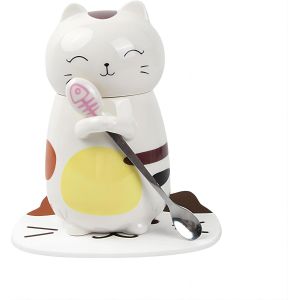 Eryi-Tasse À Café Chat 3d En Céramique, 400 Ml Tasse À Lait Mignonne Mugs À Chat En Porcelaine, Tasse À Boire En Forme De Chat Kawaii Avec Dessous De Verre & Cuillère, Cadeau Drôle Pour Amoureux Des - Neuf