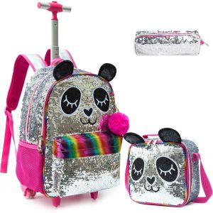 lbgwp60-SacÀ Dos A Roulette Pour Enfant Fille D'École Licorne Scolaires - Neuf