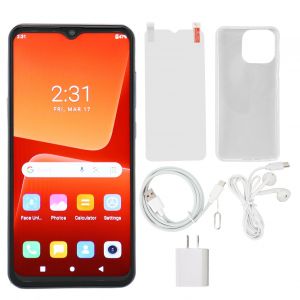Smartphone M13pro avec ecran de 6,53 pouces, deverrouillage par reconnaissance faciale, 8 Go de RaM, 128 Go de ROM, compatible 4G, 5G, Wi-Fi, compatible android 12, 100-240 V, prise americaine bleue - Neuf