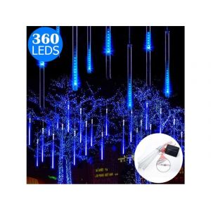 Lampe Solaire Meteor &Agrave; 8 Tubes Avec 288 Led - D&eacute;coration Ext&eacute;rieure Bleue - Neuf