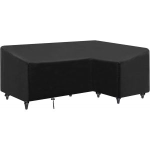 Housse De Meubles De Jardin En Forme De L - Imperméable - Tissu Oxford 420d Résistant - En Forme De L - Pour L'extérieur, La Terrasse, Le Rotin, Le Canapé D'angle, 270 X 210 X 85 X 65/90 Cm - Neuf