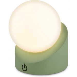 Mini Lampe De Table Led Sans Fil Ip54 Avec Touche, Variateur Par Paliers, Batterie Et Source Interchangeables, Lampe De Chevet, Boule, Lampe Led, 10x8x9 Cm, Aspect Bois - Neuf