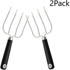 Fourchette De Levage De Dinde En Acier Inoxydable,Fourchette À Poulet De Volaille,Fourchette À Jambon Rôti De Viande De Thanksgiving,Pour La Cuisine,Outil De Barbecue De Pique-De Camping Portable,Rési - Neuf