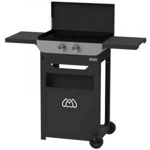 Plancha &eacute;lectrique Le Marquier Original 260 Duo + Chariot et couvercle sur charni&egrave;res - Neuf