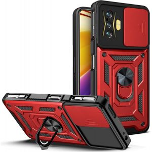 pour Redmi K50 Gaming Coque Pour Redmi K50 Gaming Housse pour téléphone Portable pc backptare+TPU Soft Shell+Ring Stand SL-SJ Red - Neuf