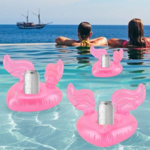 HJLIAN Dessous de verre gonflable flottant en forme d'aile rose pour piscine - Neuf