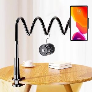 Support Telephone,Support de Téléphone Portable,Universelle Rotation 360° Support,avec Flexible Col de Cygne Bras Long,pour iPhone 12 Mini Tous Les Smartphones (Noir) - Neuf