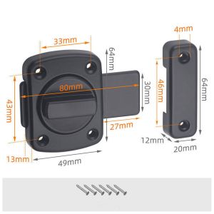 Serrure de porte antivol en acier inoxydable brossé - Noir - Neuf