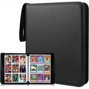 Mdy-900 Pochette Carte, 50 Pages Porte Carte À Collectionner, Album De Cartes À Collectionner Avec Fermeture Zippée, Album Classeur Pour Cartes À Collectionner, Jeux De Cartes, Trading Card (Noir) - Neuf