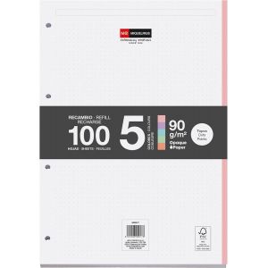 Eryi-- Bloc De Recharge, 100 Feuilles Détachées À Pointillés (Dots), Papier Opaque 90 G/M², Recharge De Feuilles A4 Perforées Pour Classeur À Anneaux Ou Archivage, Fournitures Scolaires - Neuf
