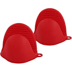 Mini gant de four en silicone épais résistant à la chaleur pour la cuisson,la cuisson,le barbecue (rouge) - Neuf