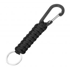 (Noir), Accessoires De Survie, Alpinisme, Camping, Boucle Tressée En Paracorde, Mousqueton Militaire Tressé En Paracorde, Porte-Clés D'extérieur Multifonctionnel - Neuf