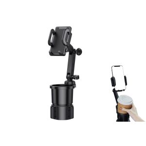 Porte-gobelet et support de t&eacute;l&eacute;phone 2 en 1 pour voiture, r&eacute;glable &agrave; 360&deg; - Neuf