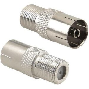 Adaptateur d'antenne femelle &agrave; femelle Adaptateur de type F femelle vers TV coaxiale femelle Convient pour c&acirc;bles d'extension, DVB-T 2, antenne SAT, antenne plate, LNB, BNC, TV et - Neuf